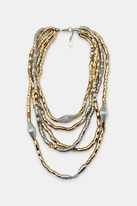 COMBINED METAL PIECES NECKLACE