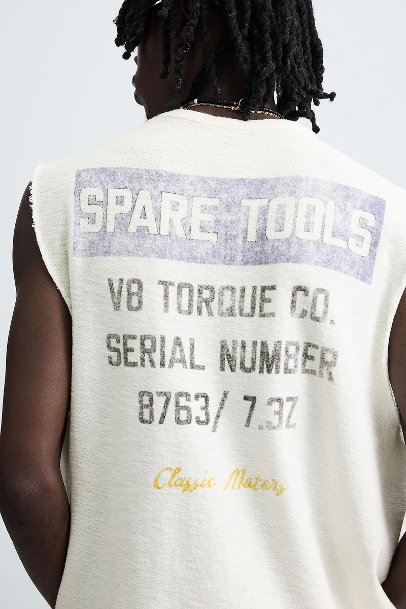 T-SHIRT TANK EN MAILLE IMPRIMÉ DÉLAVÉ