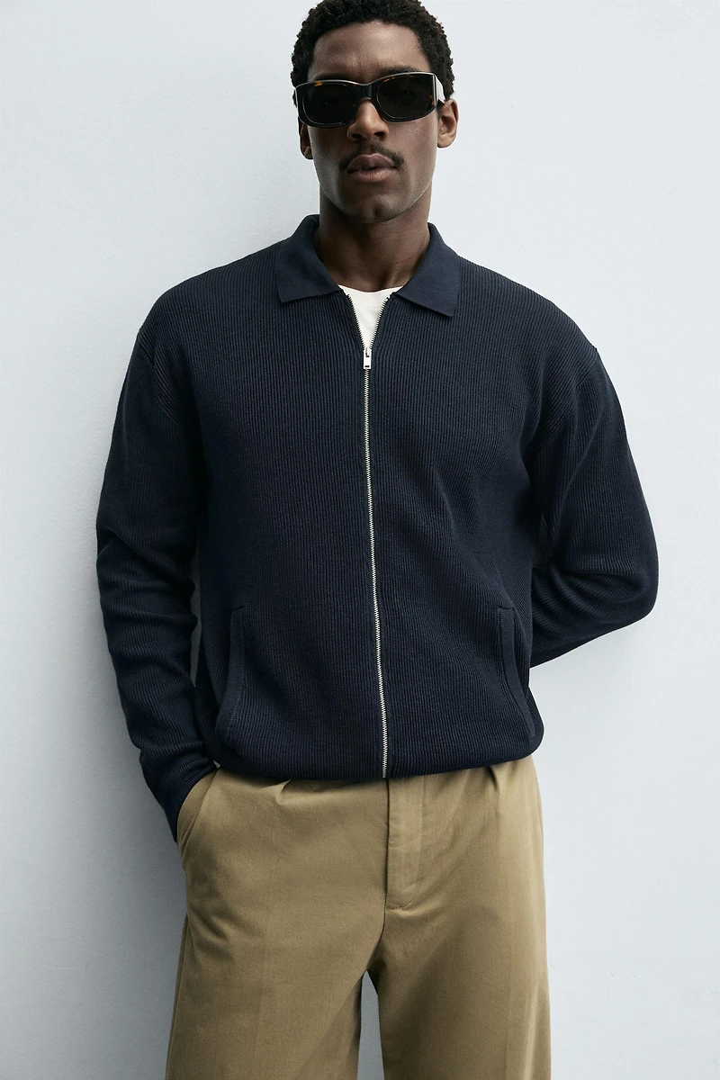ZIPPERED CARDIGAN
