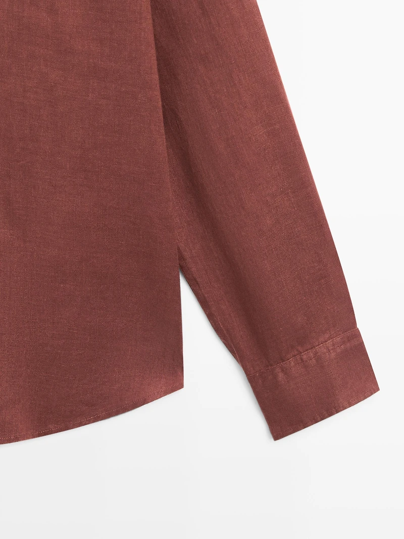 Slim fit 100% linen shirt