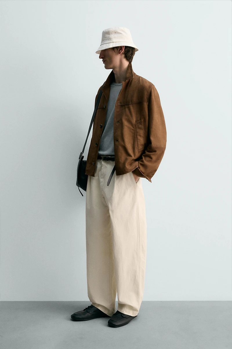 RELAXED FIT PLEATED PANTS