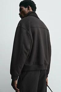 FAUX SUEDE QUILTED JACKET