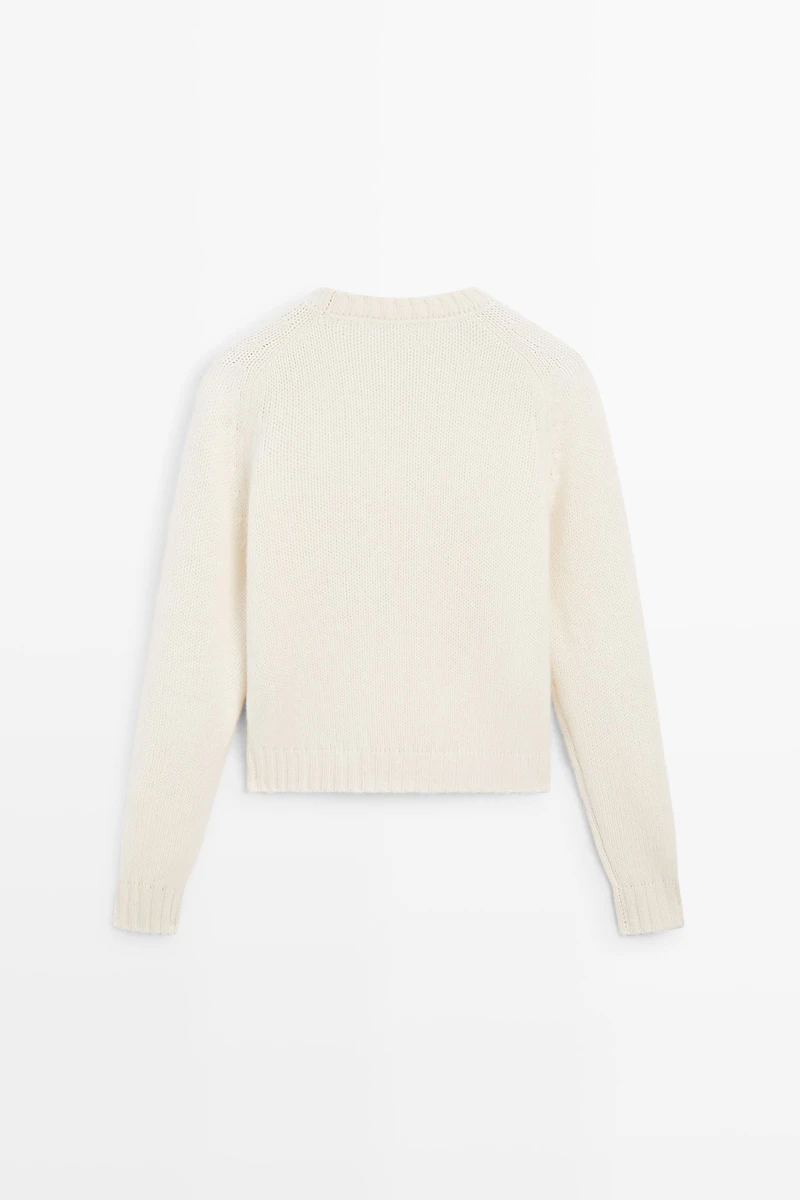 100% cashmere cropped knit sweater