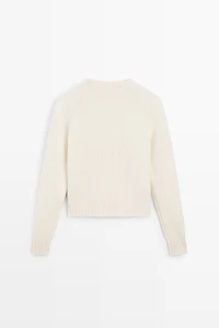 100% cashmere cropped knit sweater