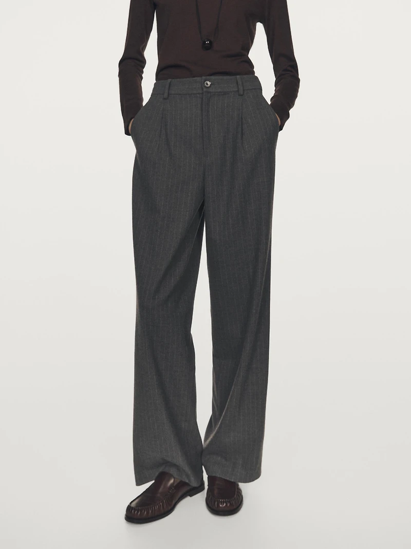 Pinstripe wide-leg trousers
