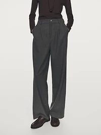 Pinstripe wide-leg trousers