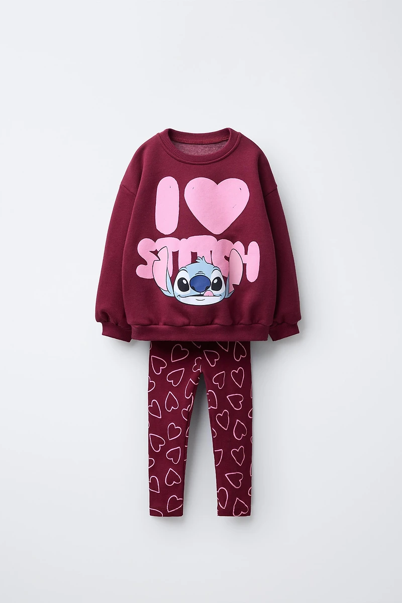 ENSEMBLE JOGGING SWEAT-SHIRT ET LEGGING CÔTELÉ LILO & STITCH © DISNEY