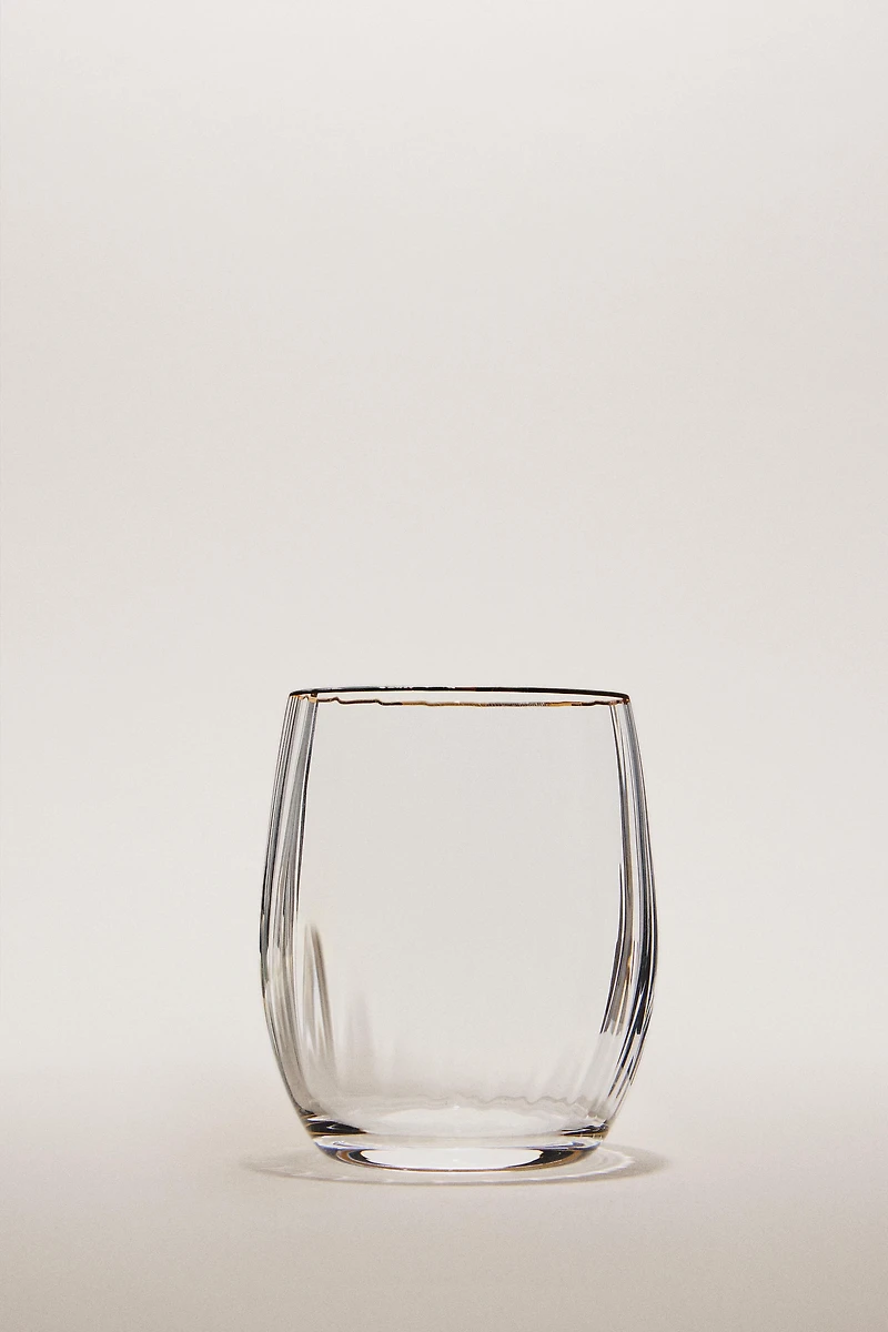 GLASS TUMBLER WITH LINES FOR CHRISTMAS