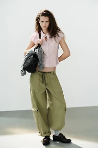 SOLID PEPLUM SHIRT
