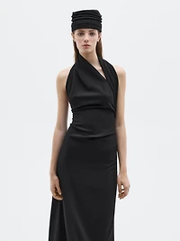 Robe longue à encolure américaine et dos fantaisie - LIMITED