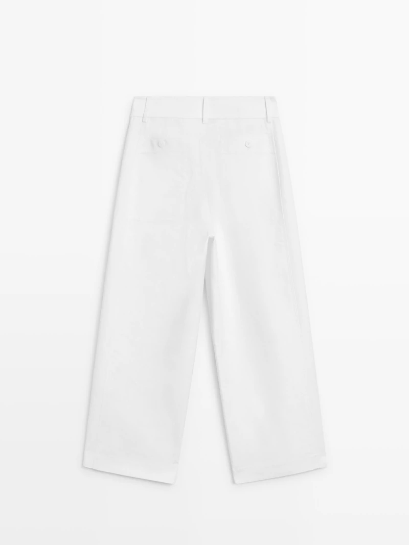 High-waist barrel fit trousers