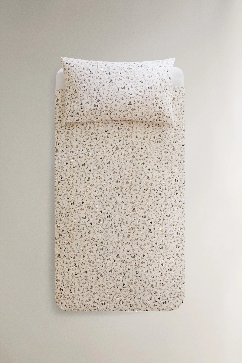 CHILDREN'S CHRISTMAS ANIMAL DUVET COVER