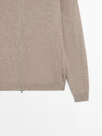 Zip-up high neck cardigan