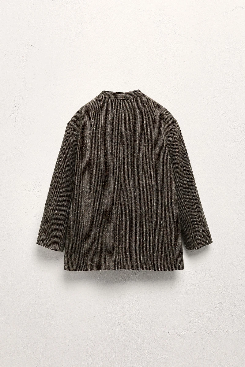2-5 YEARS / WOOL BLEND MANDARIN COLLAR COAT LIMITED EDITION