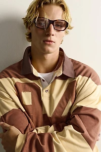 STRIPED NUMBER PATCH POLO