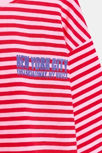 STRIPED TEXT T-SHIRT