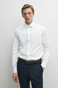 Slim fit 100% cotton poplin shirt