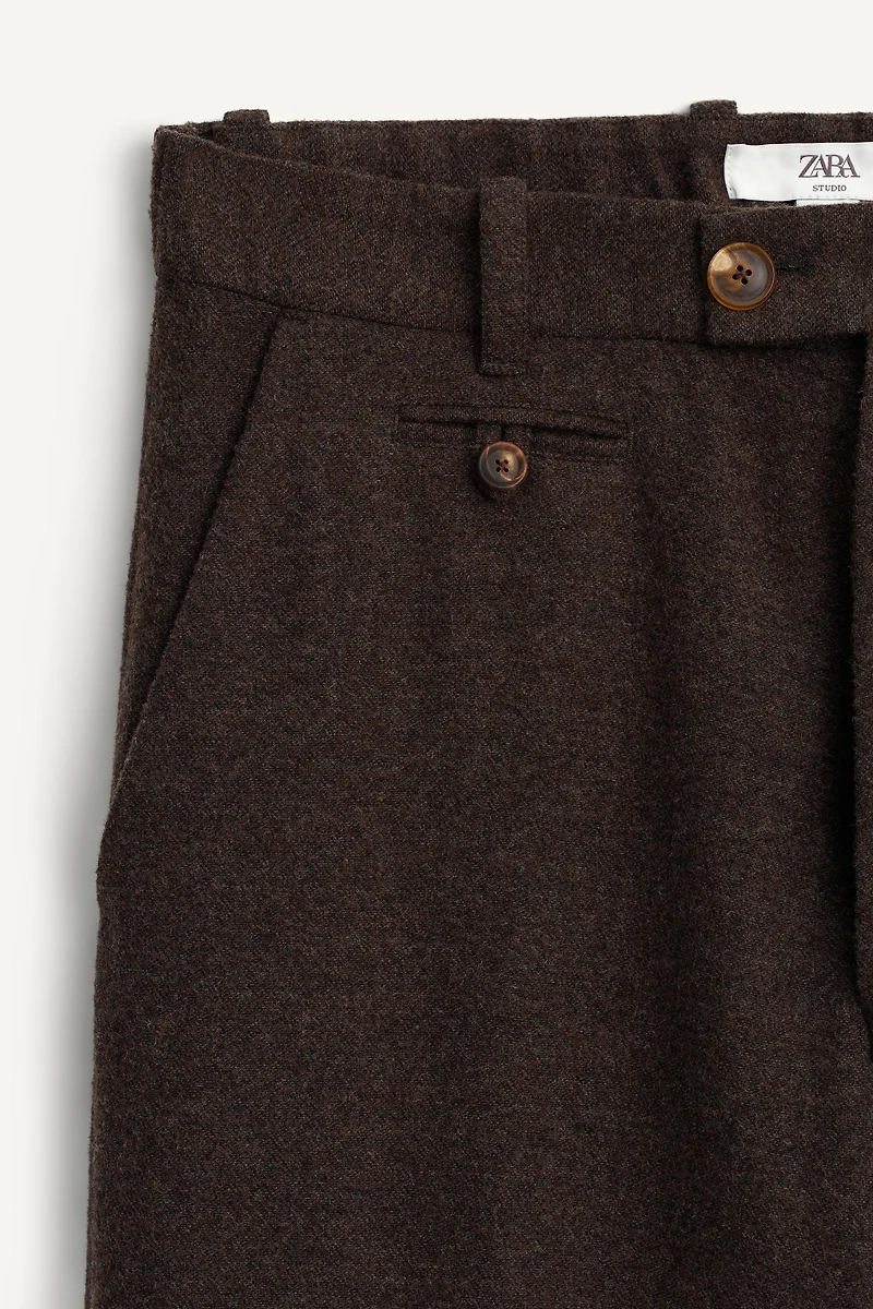 LIMITED EDITION CHAIN WOOL WIDE FIT PANTS