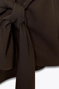 KNOTTED CREPE SHIRT