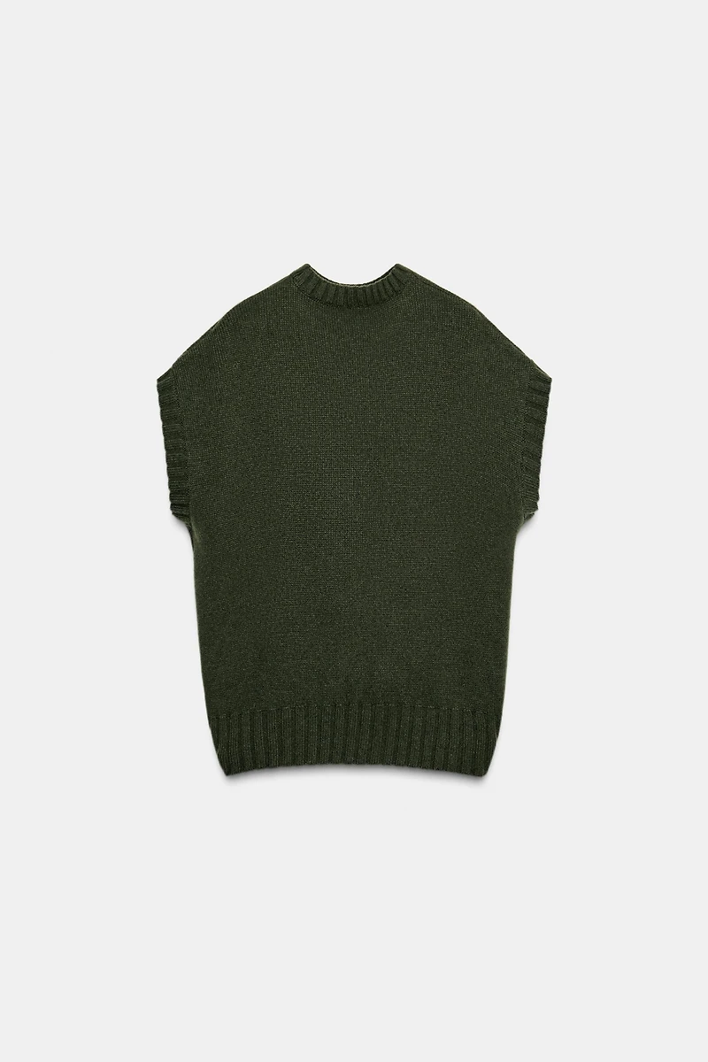 OVERSIZED ASYMMETRIC HEM WOOL VEST