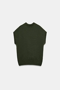 OVERSIZED ASYMMETRIC HEM WOOL VEST