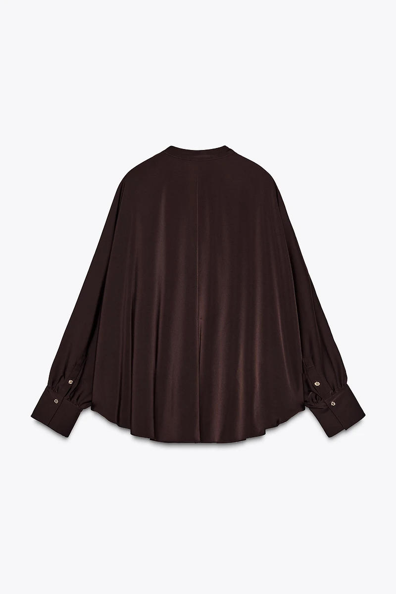 BLOUSE SATINÉE MANCHES CAPE