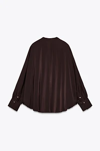 BLOUSE SATINÉE MANCHES CAPE