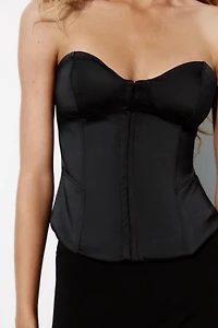 SATIN EFFECT SWEETHEART CORSET TOP