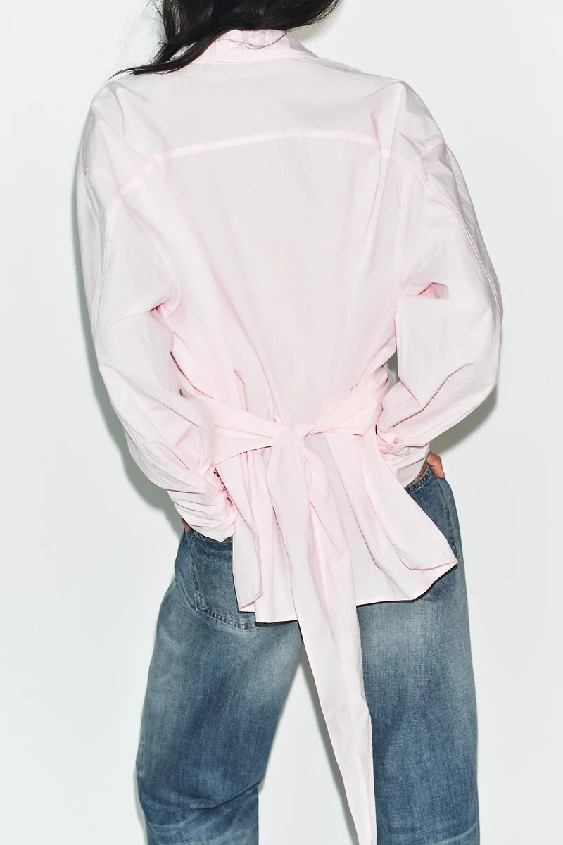 CHEMISE OVERSIZE À NŒUD