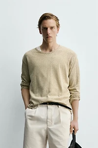 T-SHIRT MANCHES LONGUES JACQUARD RAYURES