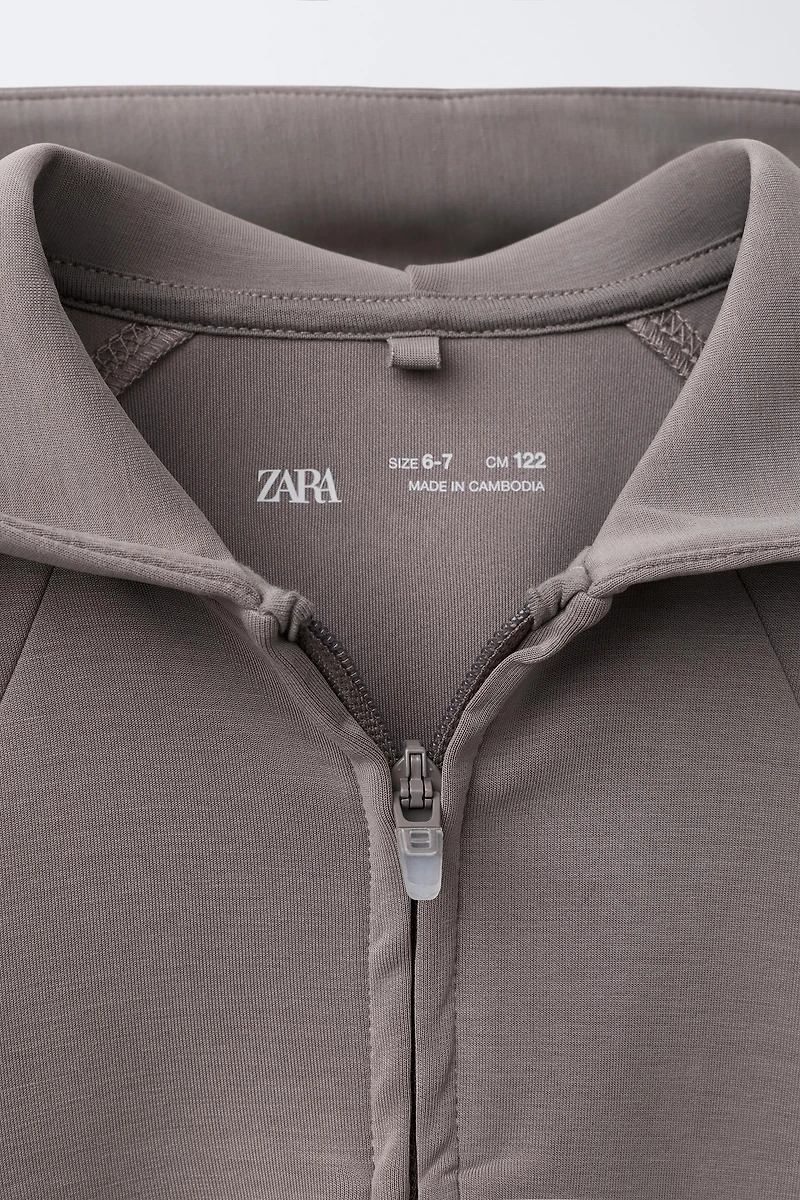TEXT ZIPPER JACKET WITH MODAL