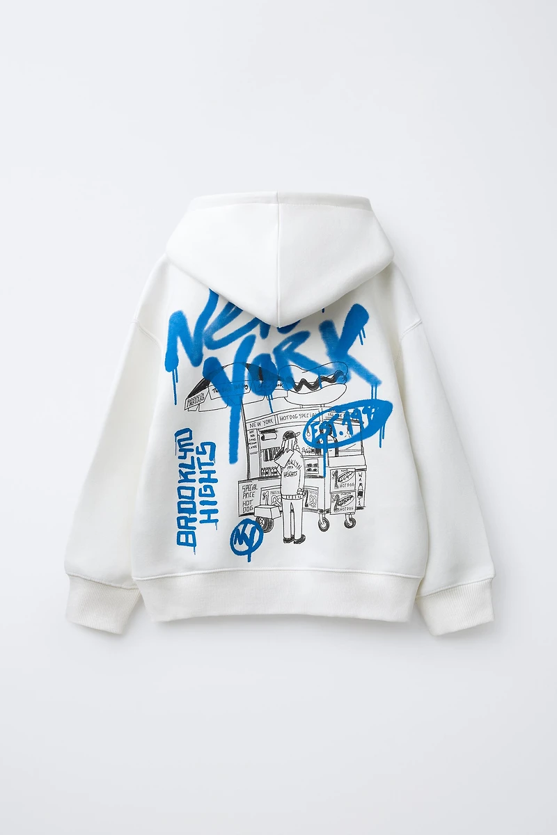 PRINTED HOODIE SWEATSHIRT