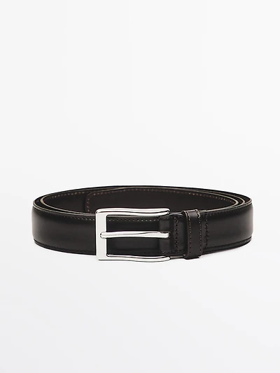 Ceinture habillée surpiqûre cuir nappa
