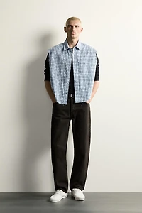 CHEMISE TANK COURTE À CARREAUX