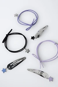 LOT DE TROIS ÉLASTIQUES ET TROIS PINCES ÉTOILE