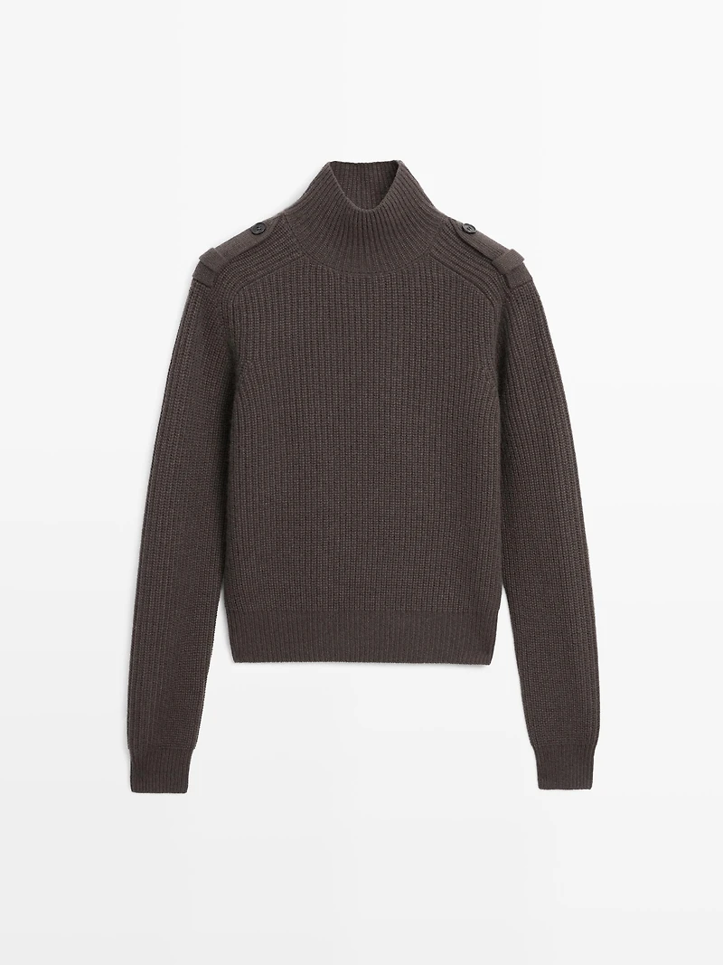 Knit sweater with shoulder detail