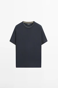 Contrast collar T-shirt, 100% cotton