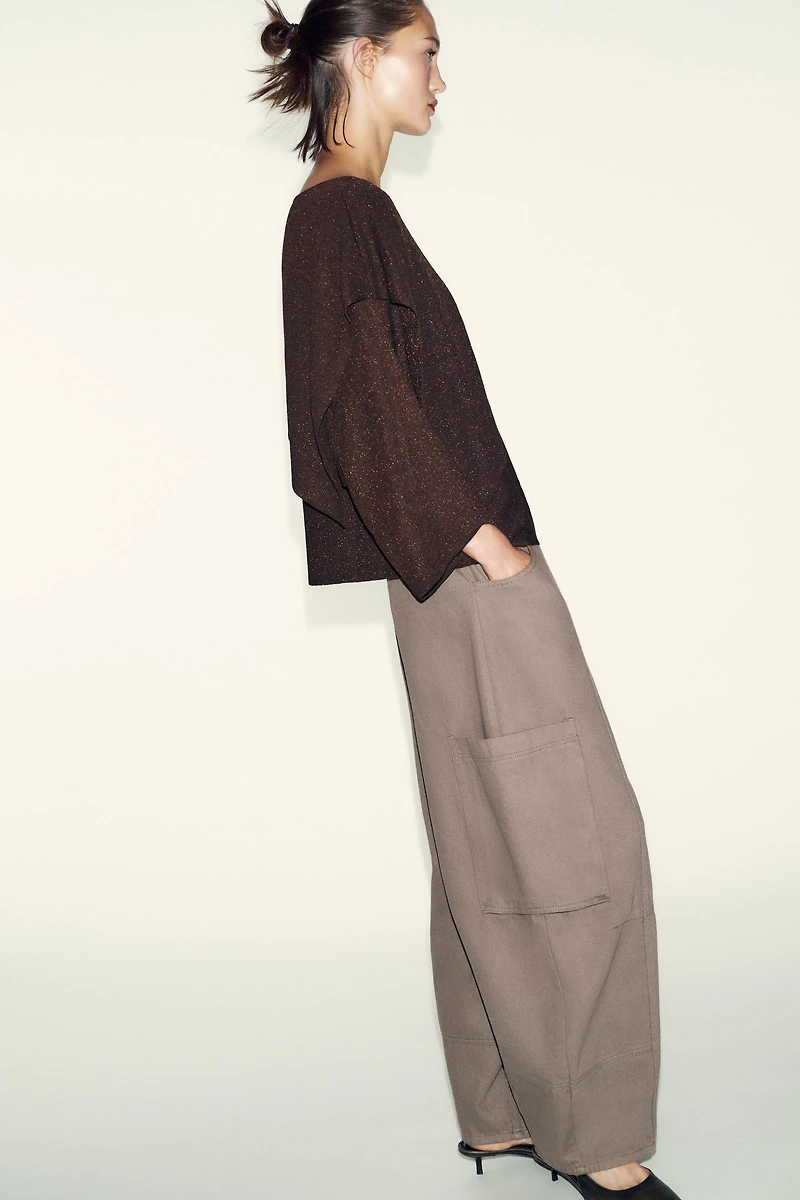 METALLIC THREAD CAPE JUMPER