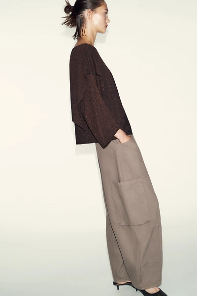 METALLIC THREAD CAPE JUMPER