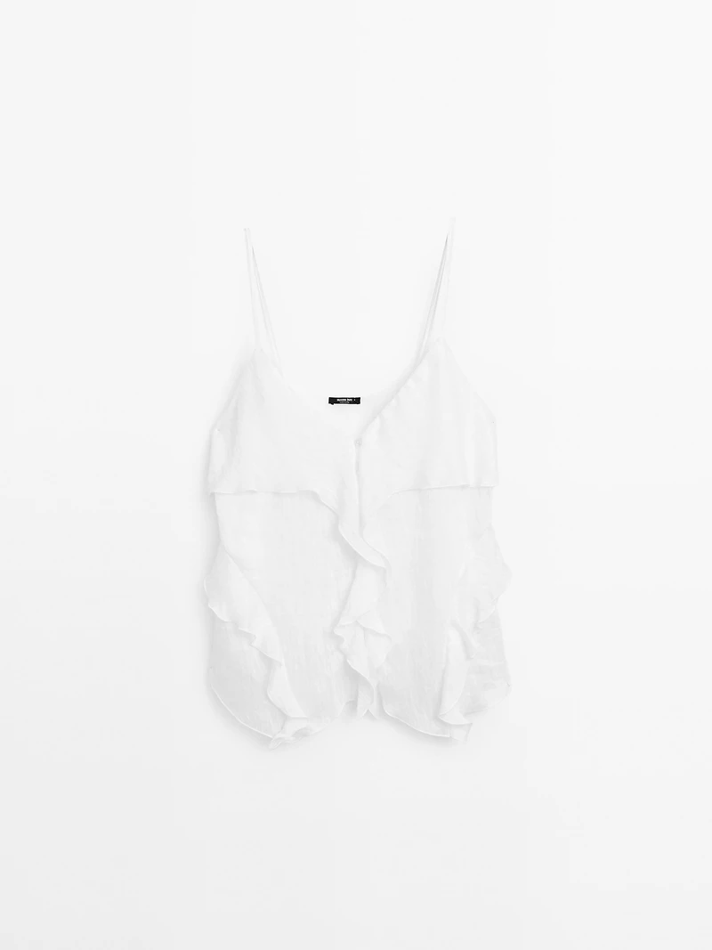 Strappy top with ruffle detail