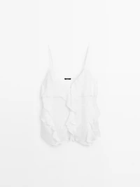 Strappy top with ruffle detail