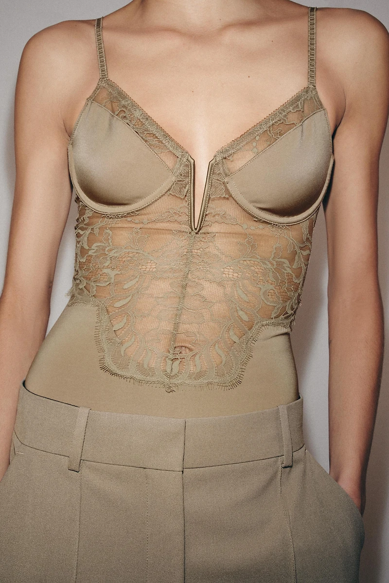 LACE POLYAMIDE BODYSUIT