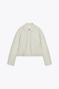 FAUX LEATHER BOMBER JACKET