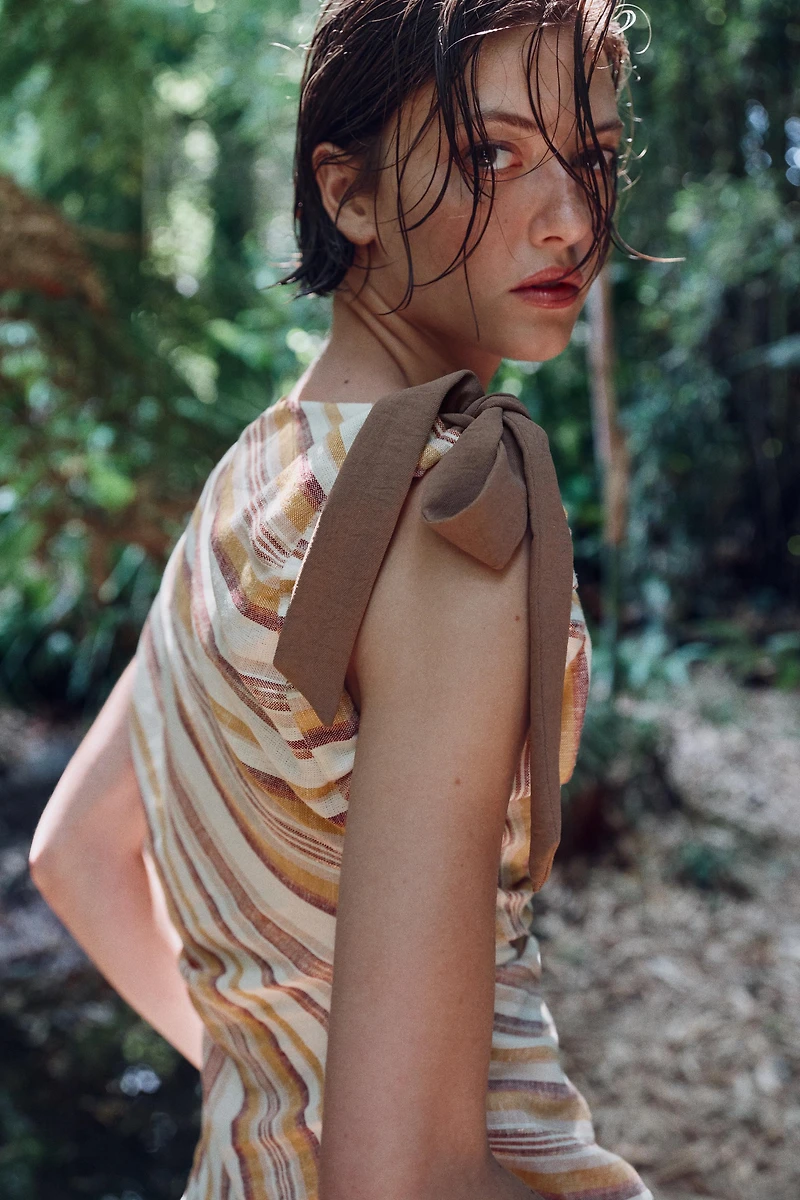 LINEN STRIPED TOP
