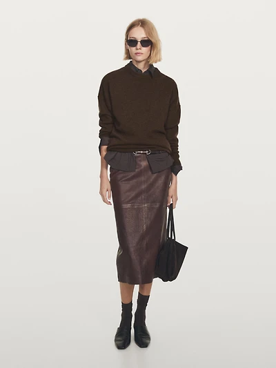 Pull oversize 100 % cachemire avec coudes