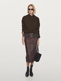 100% cashmere oversize sweater with elbow patches