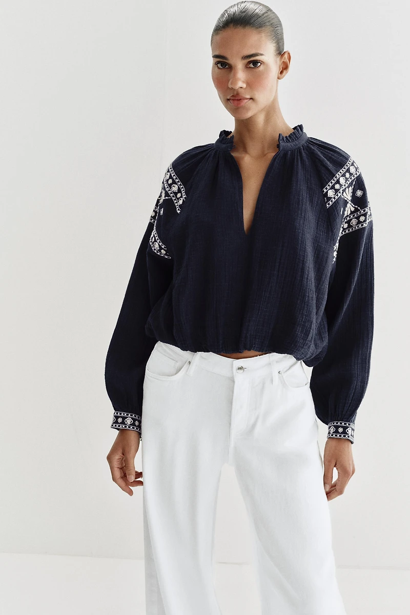EMBROIDERED BALLOON SHIRT