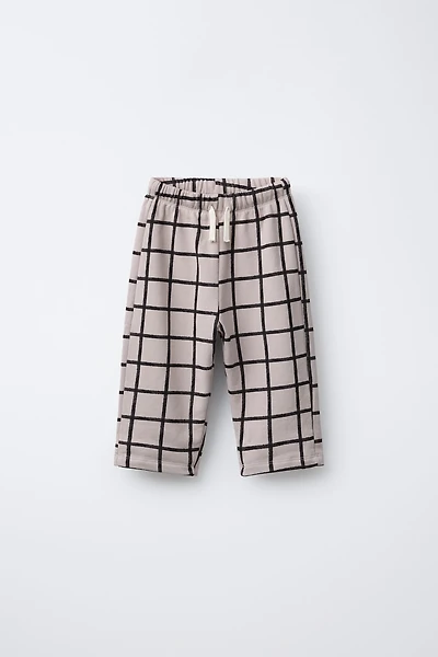 PLAID PLUSH BAGGY PANTS
