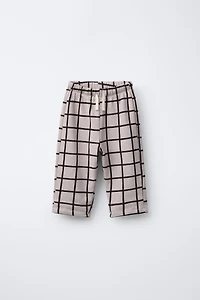 PLAID PLUSH BAGGY PANTS