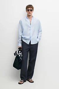 Chemise regular fit 100 % lin milleraies